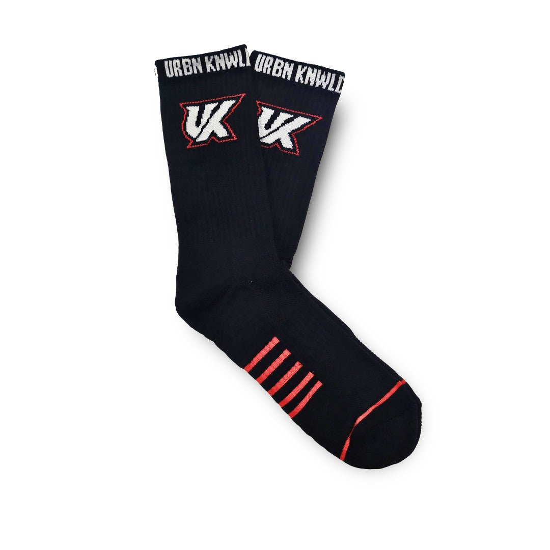 URBAN KNOWLEDGE BLACK TEAM LOGO SOCKS