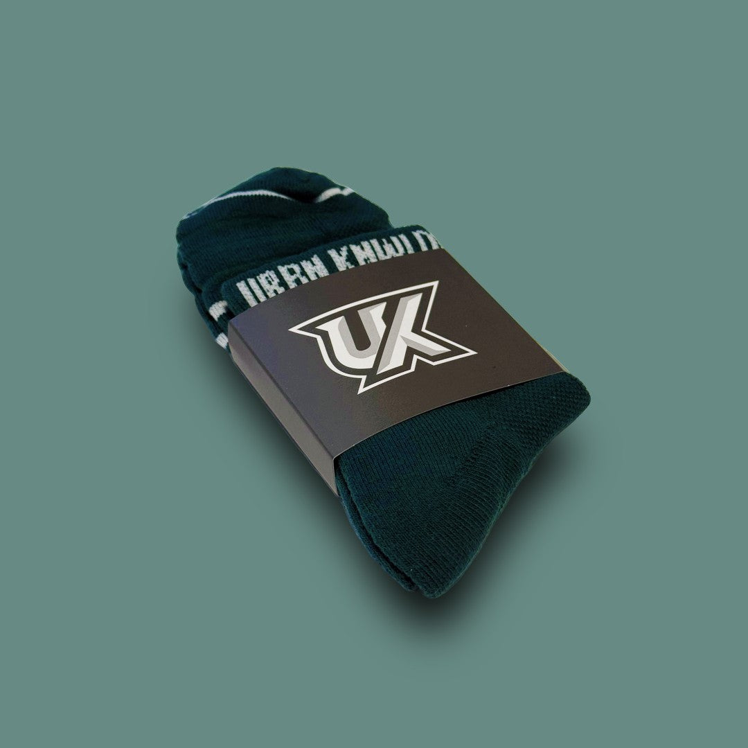 URBAN KNOWLEDGE PINE GREEN TEAM LOGO SOCKS