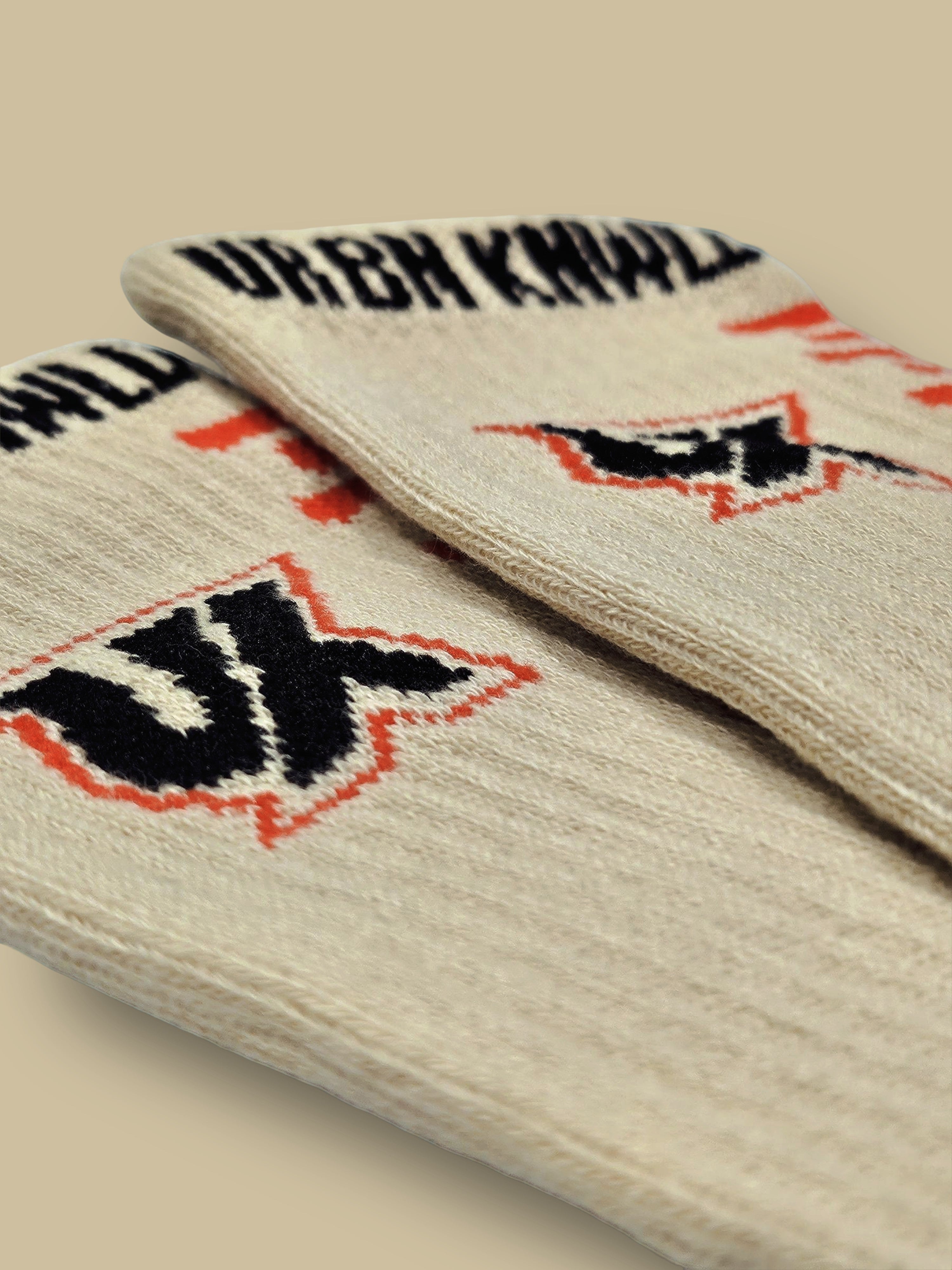 URBAN KNOWLEDGE TAN TEAM LOGO SOCKS - Urban Knowledge Clothing