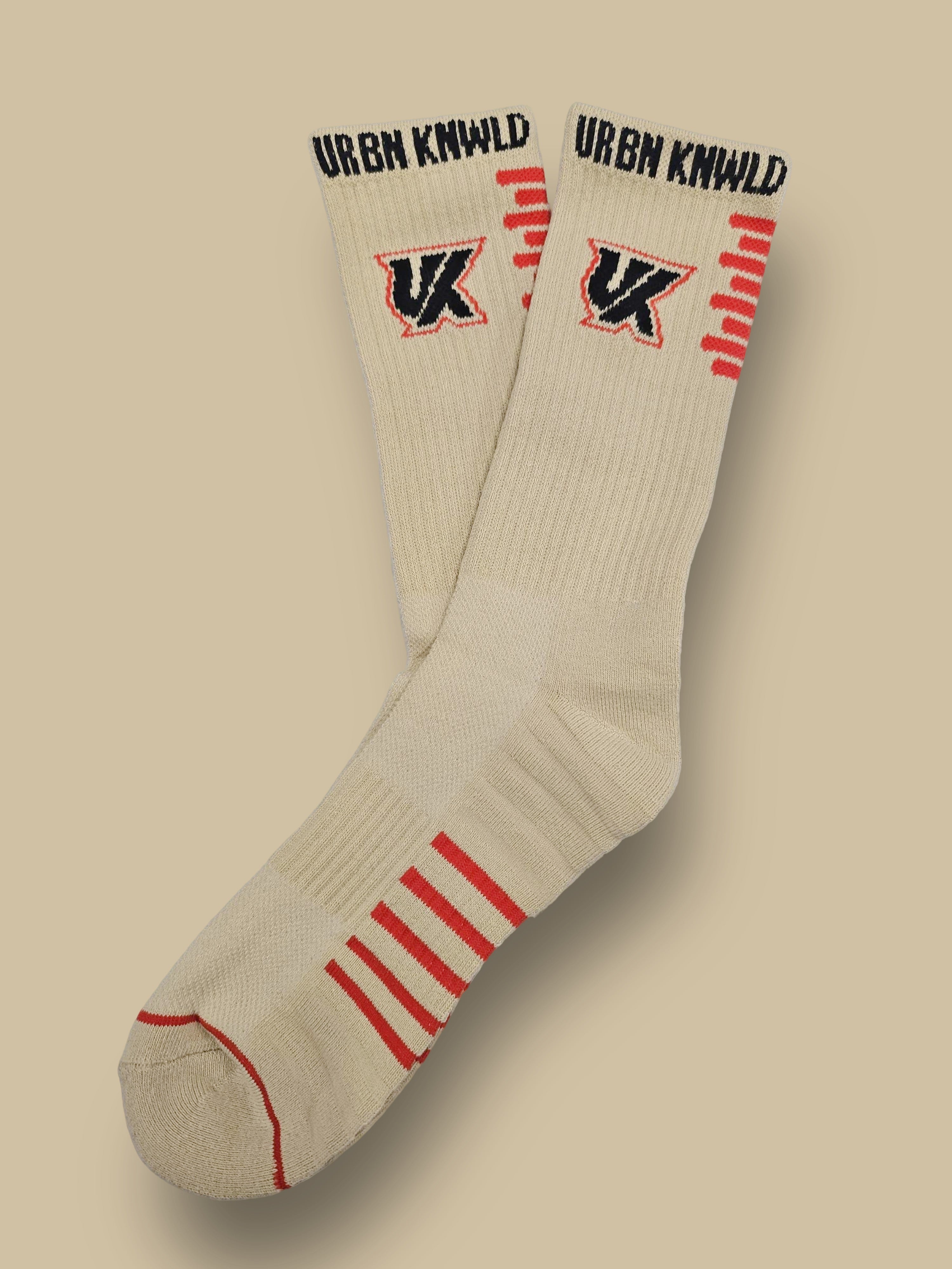 URBAN KNOWLEDGE TAN TEAM LOGO SOCKS