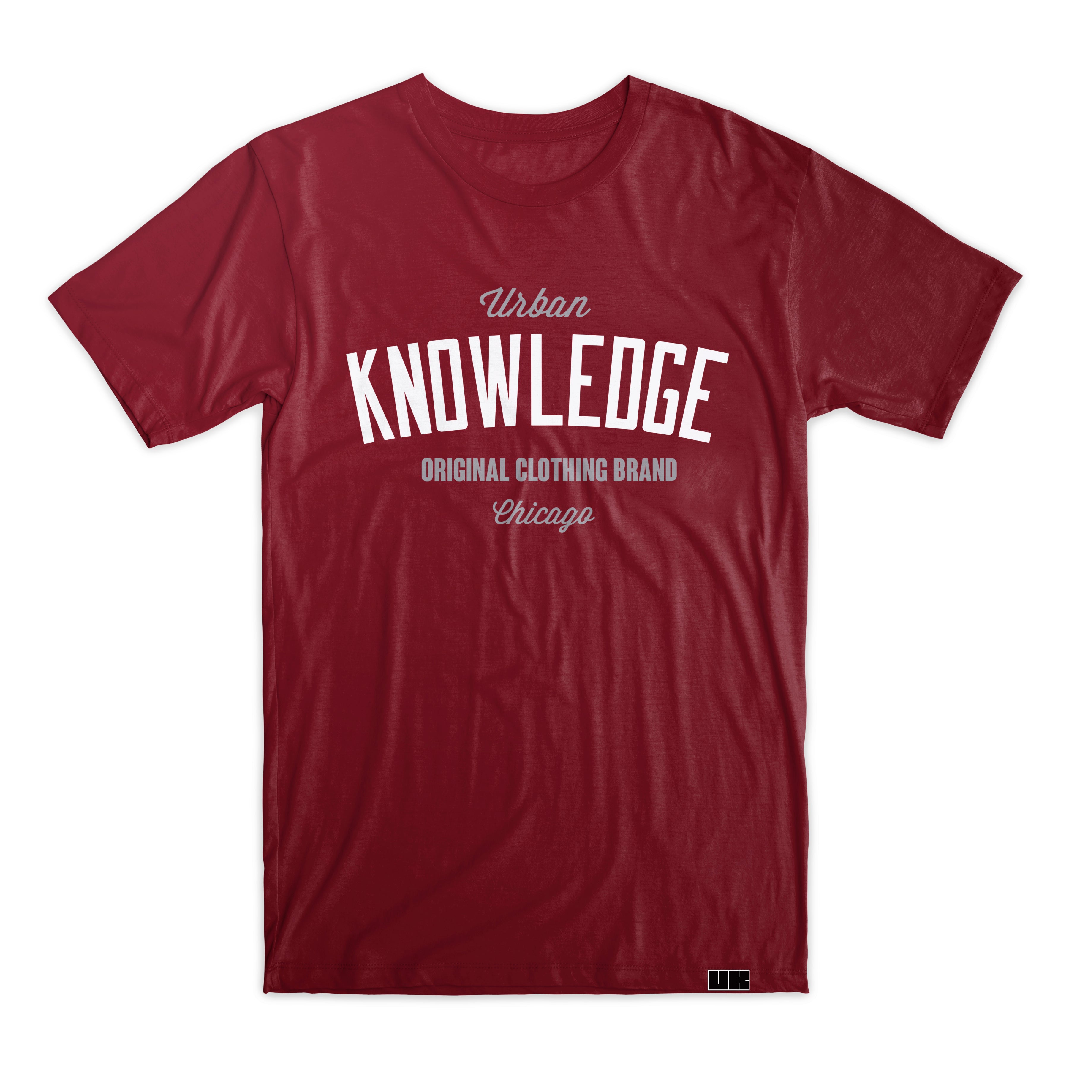 Knowledge Prime tee Cranberry - Urban Knowledge Clothing